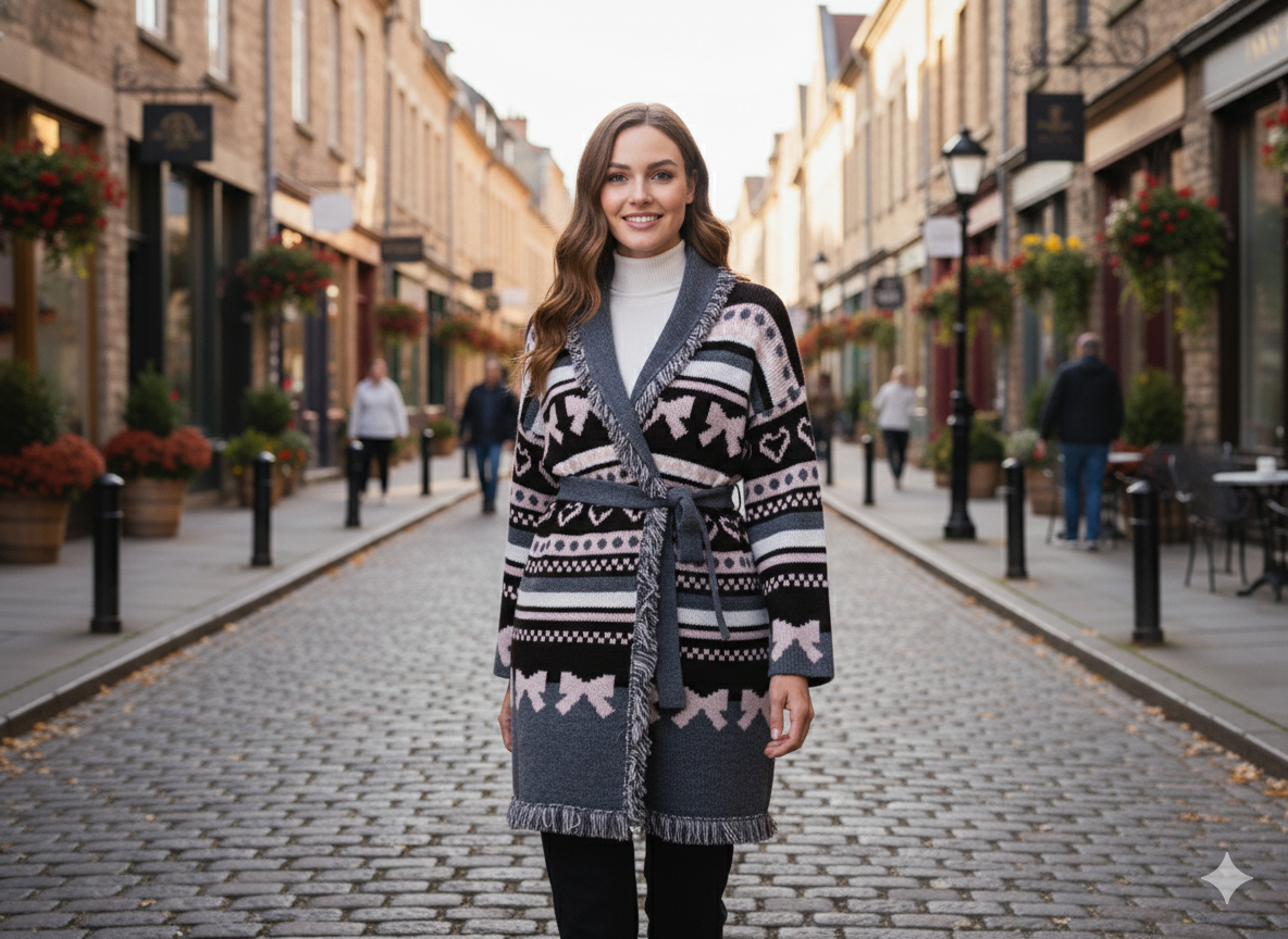 MELISSA | CÁRDIGAN DE LANA CON CUERO