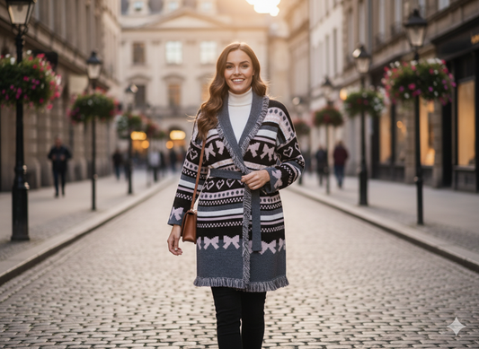 MELISSA | CÁRDIGAN DE LANA CON CUERO