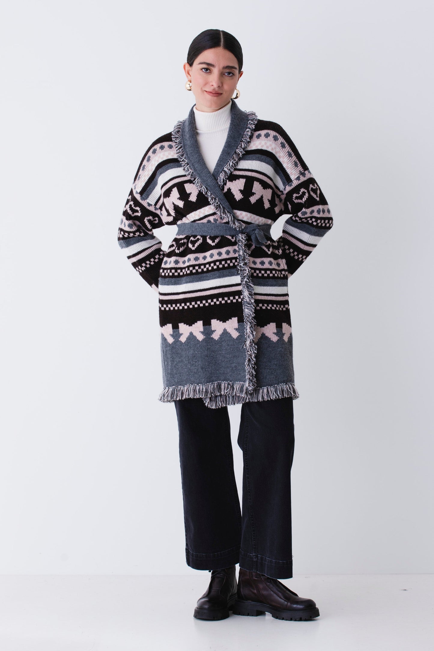 MELISSA | CÁRDIGAN DE LANA CON CUERO