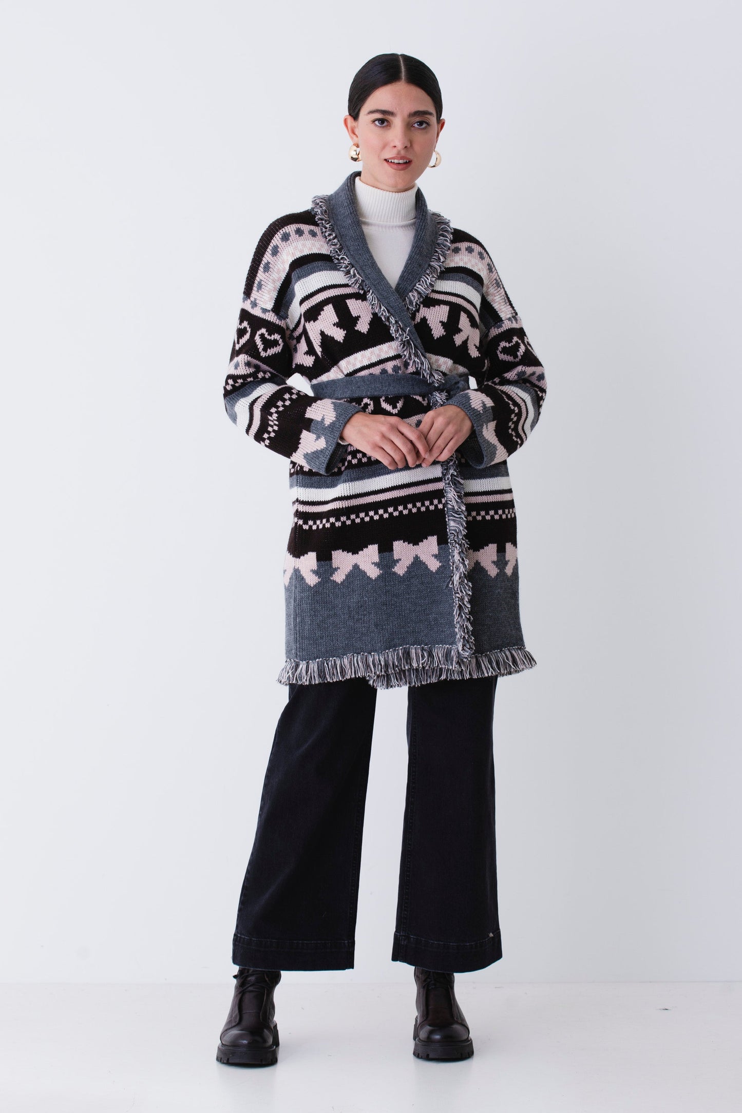 MELISSA | CÁRDIGAN DE LANA CON CUERO