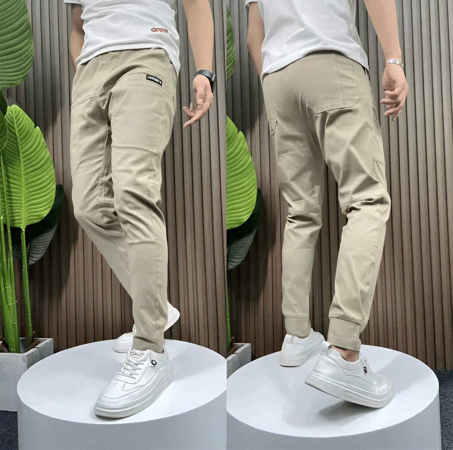 OMARI | PANTALONES CARGO ELÁSTICOS PREMIUM